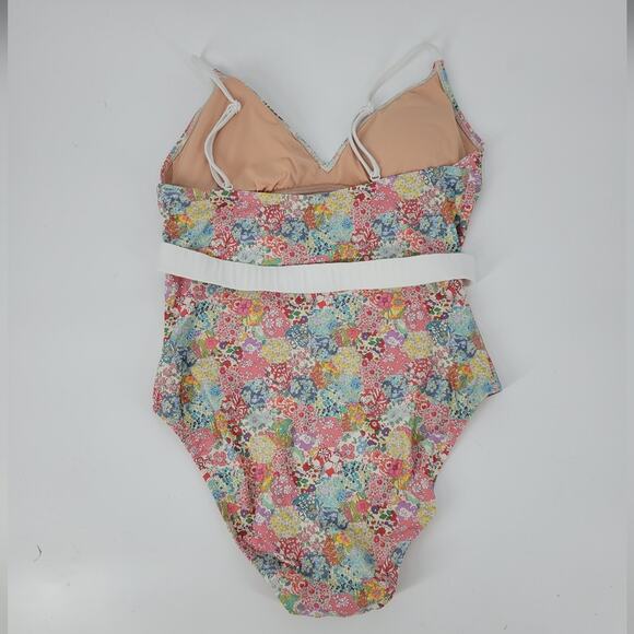 J Crew Belted Liberty Patchwork Dream Floral One Piece Bathing Suit 8 - Picture 6 of 13